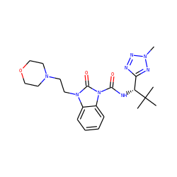 Cn1nnc([C@@H](NC(=O)n2c(=O)n(CCN3CCOCC3)c3ccccc32)C(C)(C)C)n1 ZINC000040430897