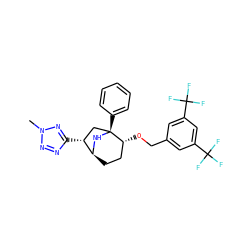 Cn1nnc([C@@H]2C[C@@]3(c4ccccc4)N[C@H]2CC[C@H]3OCc2cc(C(F)(F)F)cc(C(F)(F)F)c2)n1 ZINC000101075223