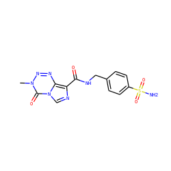 Cn1nnc2c(C(=O)NCc3ccc(S(N)(=O)=O)cc3)ncn2c1=O ZINC001772635047