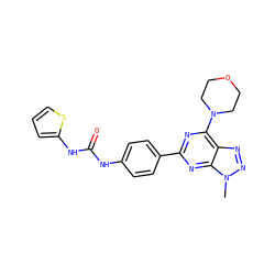 Cn1nnc2c(N3CCOCC3)nc(-c3ccc(NC(=O)Nc4cccs4)cc3)nc21 ZINC000045338421