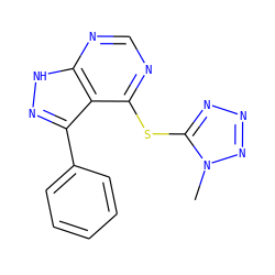 Cn1nnnc1Sc1ncnc2[nH]nc(-c3ccccc3)c12 ZINC000114806112