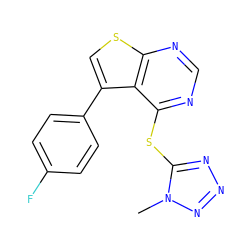 Cn1nnnc1Sc1ncnc2scc(-c3ccc(F)cc3)c12 ZINC000003407321