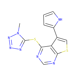 Cn1nnnc1Sc1ncnc2scc(-c3ccc[nH]3)c12 ZINC000036380203