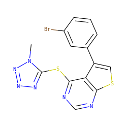 Cn1nnnc1Sc1ncnc2scc(-c3cccc(Br)c3)c12 ZINC000036380181