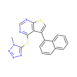 Cn1nnnc1Sc1ncnc2scc(-c3cccc4ccccc34)c12 ZINC000036380209
