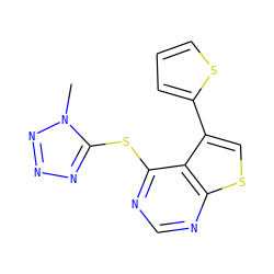 Cn1nnnc1Sc1ncnc2scc(-c3cccs3)c12 ZINC000036380199