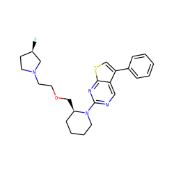 F[C@@H]1CCN(CCOC[C@@H]2CCCCN2c2ncc3c(-c4ccccc4)csc3n2)C1 ZINC000653679828