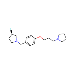 F[C@@H]1CCN(Cc2ccc(OCCCN3CCCC3)cc2)C1 ZINC000040981235