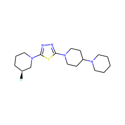 F[C@H]1CCCN(c2nnc(N3CCC(N4CCCCC4)CC3)s2)C1 ZINC000084670362