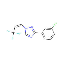 FC(F)(F)/C=C\n1cnc(-c2cccc(Cl)c2)n1 ZINC000115892330