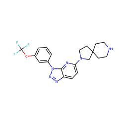 FC(F)(F)Oc1cccc(-n2nnc3ccc(N4CCC5(CCNCC5)C4)nc32)c1 ZINC000073275884