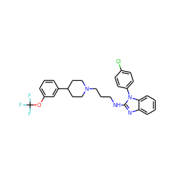 FC(F)(F)Oc1cccc(C2CCN(CCCNc3nc4ccccc4n3-c3ccc(Cl)cc3)CC2)c1 ZINC000058581882