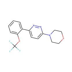 FC(F)(F)Oc1ccccc1-c1ccc(N2CCOCC2)nn1 ZINC000045353949