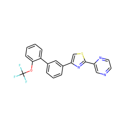 FC(F)(F)Oc1ccccc1-c1cccc(-c2csc(-c3cnccn3)n2)c1 ZINC000058583248