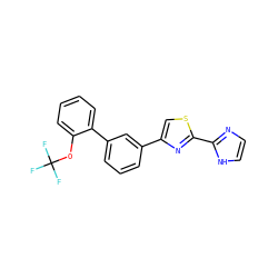 FC(F)(F)Oc1ccccc1-c1cccc(-c2csc(-c3ncc[nH]3)n2)c1 ZINC000058582423