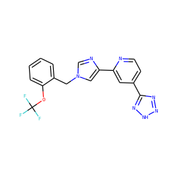 FC(F)(F)Oc1ccccc1Cn1cnc(-c2cc(-c3nn[nH]n3)ccn2)c1 ZINC000225937971