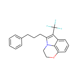 FC(F)(F)c1c(CCCc2ccccc2)n2c3c(cccc13)OCC2 ZINC000205796106