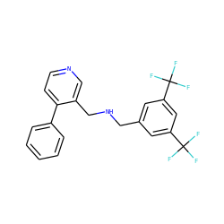 FC(F)(F)c1cc(CNCc2cnccc2-c2ccccc2)cc(C(F)(F)F)c1 ZINC000096285087