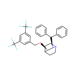 FC(F)(F)c1cc(CO[C@@H]2C3CCN(CC3)[C@@H]2C(c2ccccc2)c2ccccc2)cc(C(F)(F)F)c1 ZINC000001534337