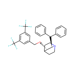 FC(F)(F)c1cc(CO[C@H]2C3CCN(CC3)[C@@H]2C(c2ccccc2)c2ccccc2)cc(C(F)(F)F)c1 ZINC000001534339