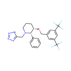 FC(F)(F)c1cc(CO[C@H]2CCCN(Cc3nnn[nH]3)[C@H]2c2ccccc2)cc(C(F)(F)F)c1 ZINC000003798584