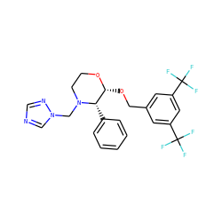 FC(F)(F)c1cc(CO[C@H]2OCCN(Cn3cncn3)[C@H]2c2ccccc2)cc(C(F)(F)F)c1 ZINC000013755701
