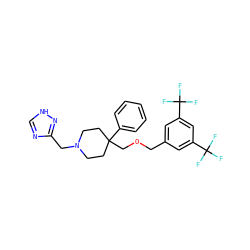 FC(F)(F)c1cc(COCC2(c3ccccc3)CCN(Cc3nc[nH]n3)CC2)cc(C(F)(F)F)c1 ZINC000013781991