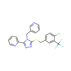 FC(F)(F)c1cc(CSc2nnc(-c3ccccn3)n2Cc2cccnc2)ccc1Cl ZINC000066122926