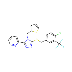 FC(F)(F)c1cc(CSc2nnc(-c3ccccn3)n2Cc2cccs2)ccc1Cl ZINC000066128488