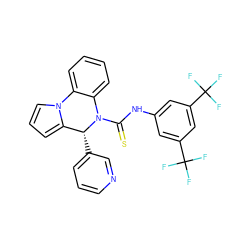 FC(F)(F)c1cc(NC(=S)N2c3ccccc3-n3cccc3[C@H]2c2cccnc2)cc(C(F)(F)F)c1 ZINC000001568957
