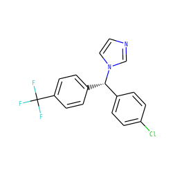 FC(F)(F)c1ccc([C@@H](c2ccc(Cl)cc2)n2ccnc2)cc1 ZINC000027425090