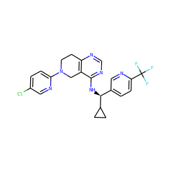 FC(F)(F)c1ccc([C@H](Nc2ncnc3c2CN(c2ccc(Cl)cn2)CC3)C2CC2)cn1 ZINC000114994877