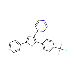 FC(F)(F)c1ccc(-c2[nH]c(-c3ccccc3)cc2-c2ccncc2)cc1 ZINC000003832177