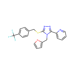 FC(F)(F)c1ccc(CSc2nnc(-c3ccccn3)n2Cc2ccco2)cc1 ZINC000066124187