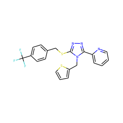 FC(F)(F)c1ccc(CSc2nnc(-c3ccccn3)n2Cc2cccs2)cc1 ZINC000066129151