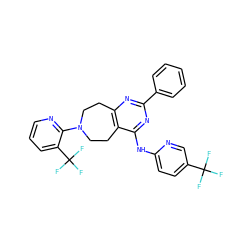 FC(F)(F)c1ccc(Nc2nc(-c3ccccc3)nc3c2CCN(c2ncccc2C(F)(F)F)CC3)nc1 ZINC000147140620
