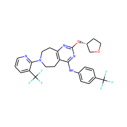 FC(F)(F)c1ccc(Nc2nc(O[C@@H]3CCOC3)nc3c2CCN(c2ncccc2C(F)(F)F)CC3)cc1 ZINC000145031333