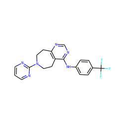 FC(F)(F)c1ccc(Nc2ncnc3c2CCN(c2ncccn2)CC3)cc1 ZINC000064559311