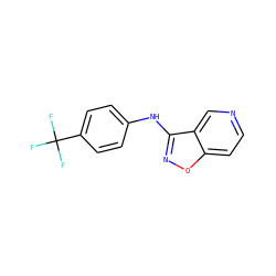 FC(F)(F)c1ccc(Nc2noc3ccncc23)cc1 ZINC000045319664