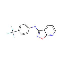 FC(F)(F)c1ccc(Nc2noc3ncccc23)cc1 ZINC000045302639