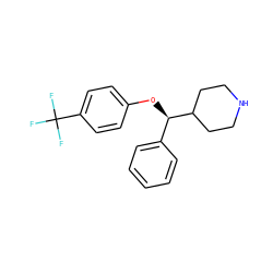 FC(F)(F)c1ccc(O[C@H](c2ccccc2)C2CCNCC2)cc1 ZINC000013530887