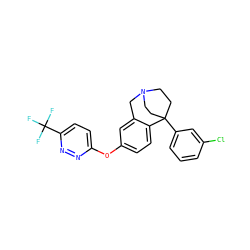 FC(F)(F)c1ccc(Oc2ccc3c(c2)CN2CCC3(c3cccc(Cl)c3)CC2)nn1 ZINC000114350036