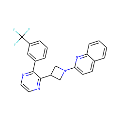 FC(F)(F)c1cccc(-c2nccnc2C2CN(c3ccc4ccccc4n3)C2)c1 ZINC000140120449
