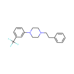 FC(F)(F)c1cccc(N2CCN(CCc3ccccc3)CC2)c1 ZINC000004980521