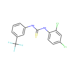 FC(F)(F)c1cccc(NC(=S)Nc2ccc(Cl)cc2Cl)c1 ZINC000013483242