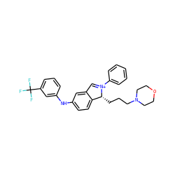 FC(F)(F)c1cccc(Nc2ccc3c(c2)C=[N+](c2ccccc2)[C@@H]3CCCN2CCOCC2)c1 ZINC001772578492