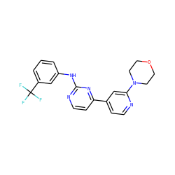 FC(F)(F)c1cccc(Nc2nccc(-c3ccnc(N4CCOCC4)c3)n2)c1 ZINC000095575527