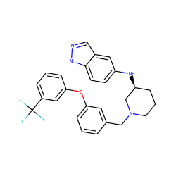 FC(F)(F)c1cccc(Oc2cccc(CN3CCC[C@H](Nc4ccc5[nH]ncc5c4)C3)c2)c1 ZINC000114332899