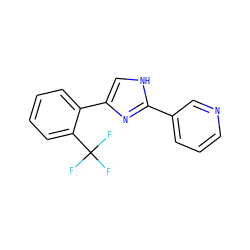 FC(F)(F)c1ccccc1-c1c[nH]c(-c2cccnc2)n1 ZINC000013553742