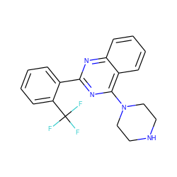 FC(F)(F)c1ccccc1-c1nc(N2CCNCC2)c2ccccc2n1 ZINC000004267547